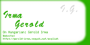 irma gerold business card